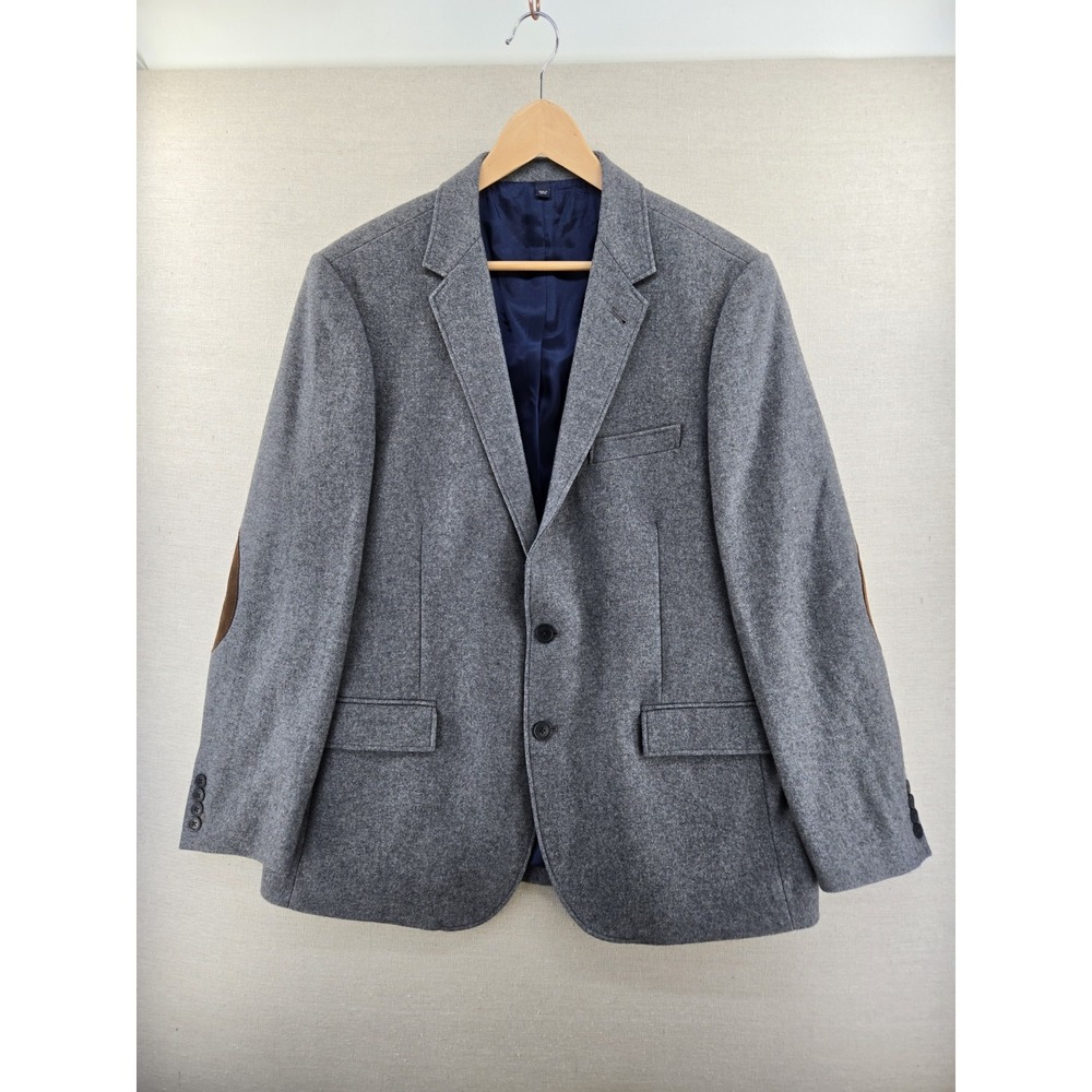 NWT J.Crew Men's Blazer Suit Jacket Sport Coat Size 46R Grey Blue Tweed 05998